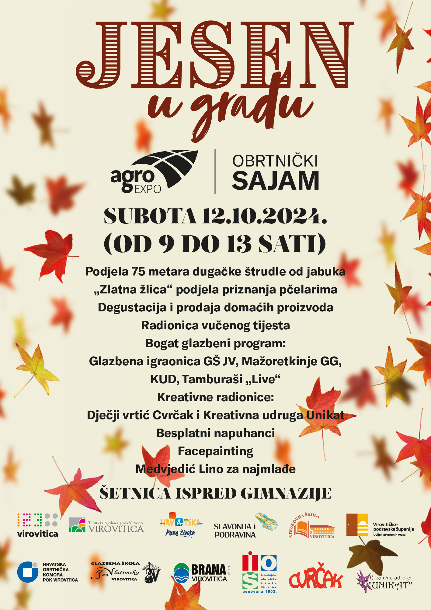 JESEN U GRADU: Omiljena jesenska manifestacija, s mnoštvom noviteta i sadržaja za najmlađe, u subotu. 12. listopada 1 VPZ JESEN U GRADU Plakat B2