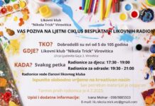 Likovni klub „Nikola Trick“ najavljuje ciklus besplatnih ljetnih radionica