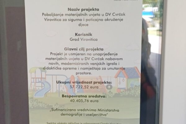 Grad Virovitica uspješno završio projekt unaprjeđenja materijalnih uvjeta u DV Cvrčak 12 IMG b2643e04bf6ea2a3664f851ef2fa1354 V edit 382199963380971