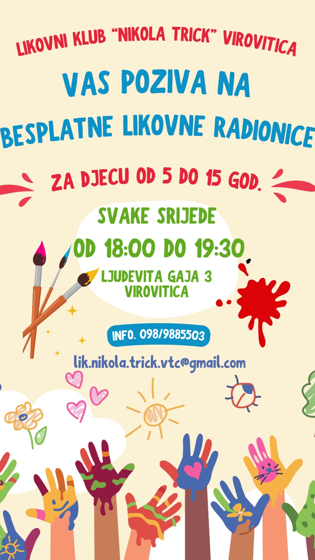 Kabinet kreativnih čudesa – besplatne likovne radionice za djecu 1 Likovne radionice