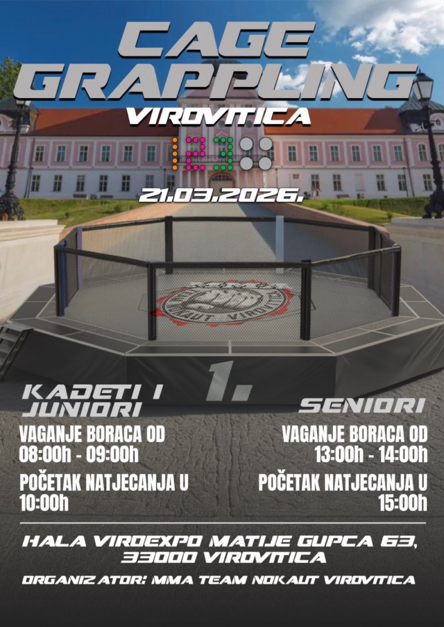 Veliki Cage Grappling turnir ovog vikenda u Virovitici, Klimek: “Posjetitelje očekuje zanimljiv i kvalitetan borilački spektakl” 1 Plakat 1