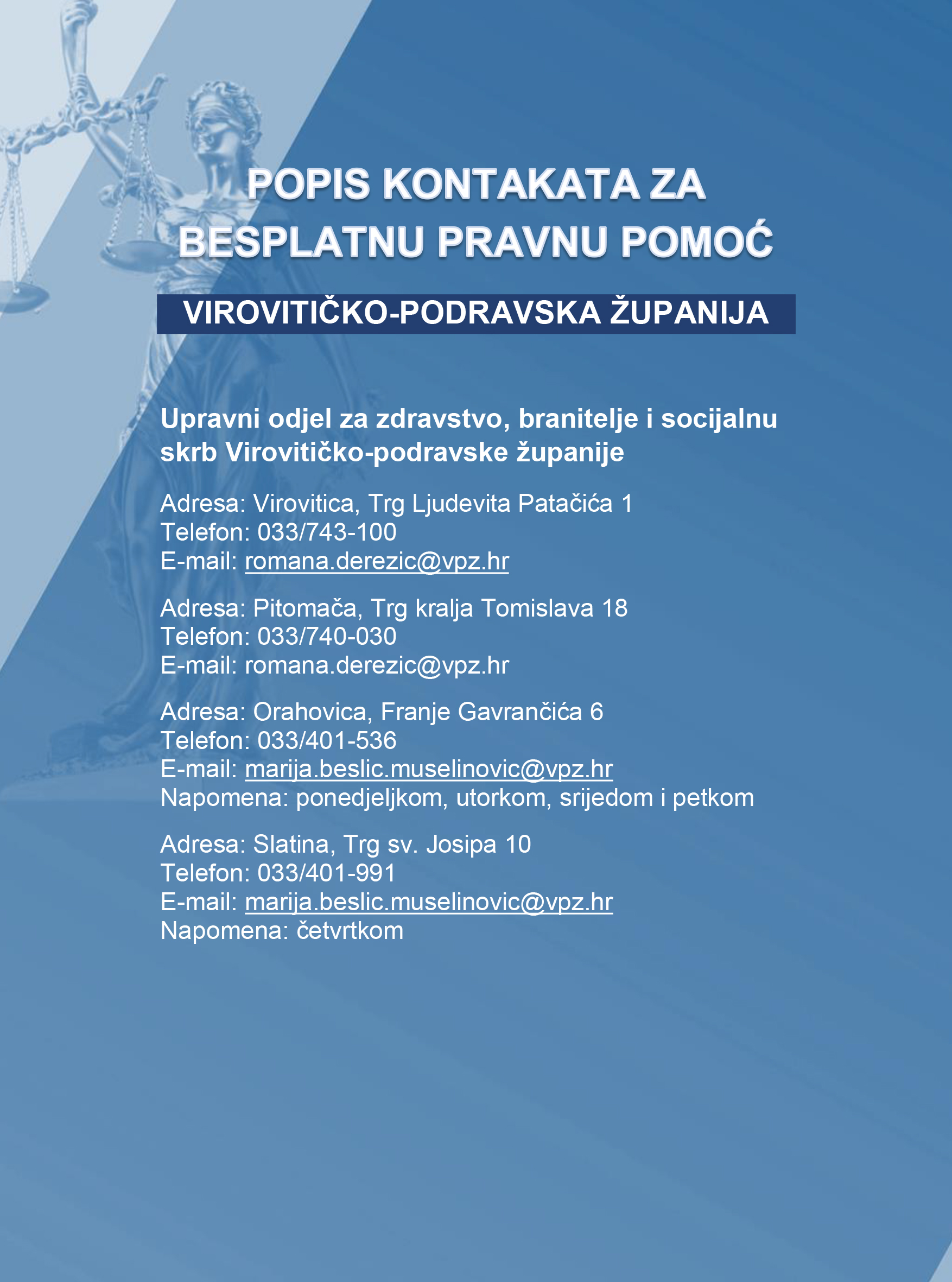 Obavijest građanima o mogućnosti ostvarivanja besplatne pravne pomoći 1 II dio letka BPP Viroviticko podravska 1